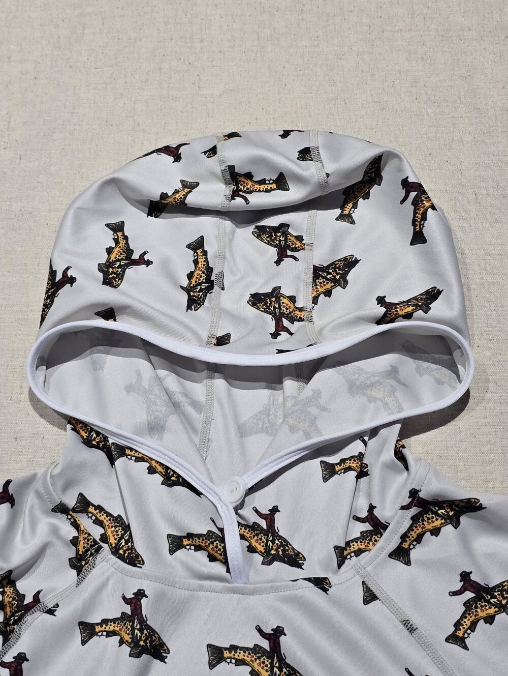 Trxstle Mens Sun Hoody Trout Fishing Shirt Size XXL - Picture 5 of 9